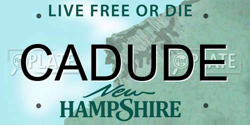 CADUDE New Hampshire License Plate