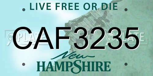 CAF3235 New Hampshire License Plate
