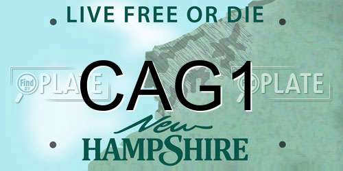 CAG1 New Hampshire License Plate