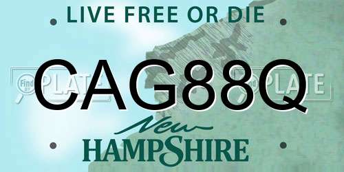 CAG88Q New Hampshire License Plate