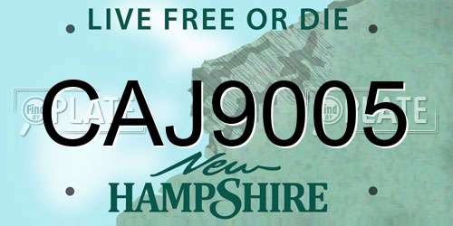 CAJ9005 New Hampshire License Plate