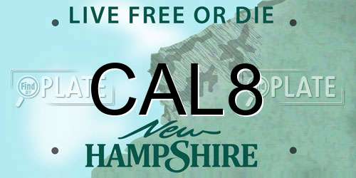 CAL8 New Hampshire License Plate