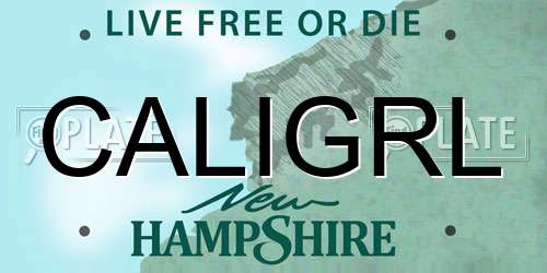 CALIGRL New Hampshire License Plate