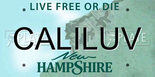 CALILUV New Hampshire License Plate
