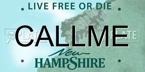 CALLME New Hampshire License Plate