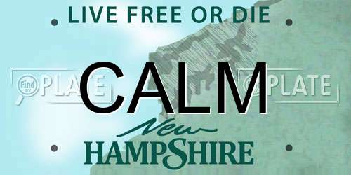 CALM New Hampshire License Plate