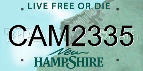 CAM2335 New Hampshire License Plate