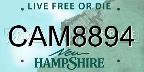 CAM8894 New Hampshire License Plate