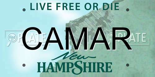 CAMAR New Hampshire License Plate