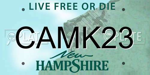 CAMK23 New Hampshire License Plate