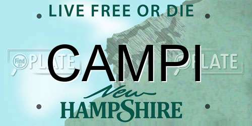 CAMPI New Hampshire License Plate