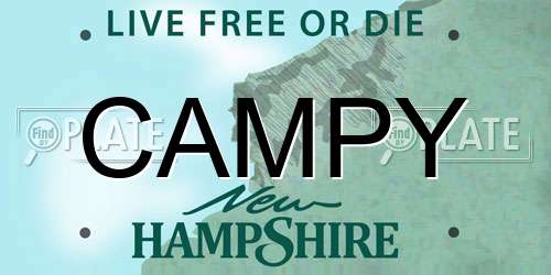 CAMPY New Hampshire License Plate