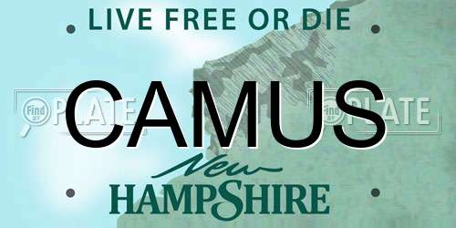 CAMUS New Hampshire License Plate