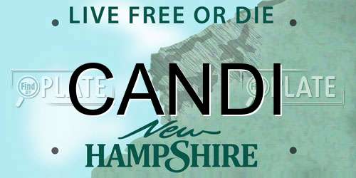 CANDI New Hampshire License Plate