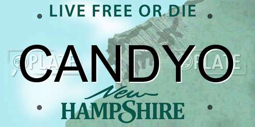 CANDYO New Hampshire License Plate