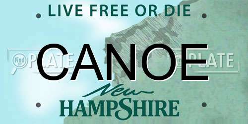 CANOE New Hampshire License Plate