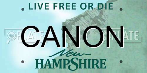 CANON New Hampshire License Plate