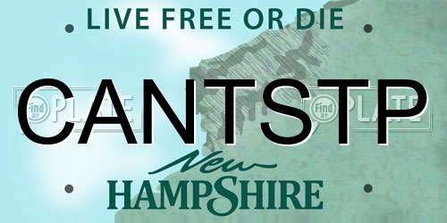 CANTSTP New Hampshire License Plate
