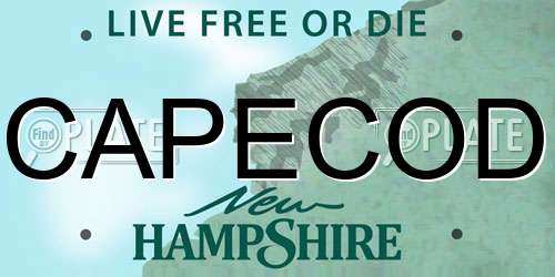CAPECOD New Hampshire License Plate
