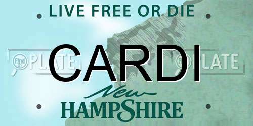 CARDI New Hampshire License Plate