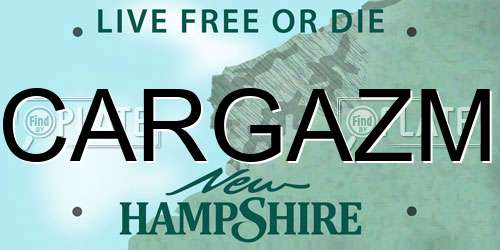 CARGAZM New Hampshire License Plate