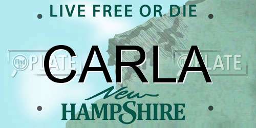 CARLA New Hampshire License Plate