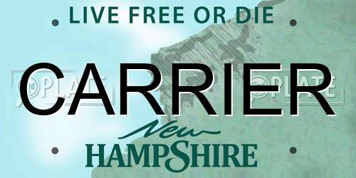 CARRIER New Hampshire License Plate