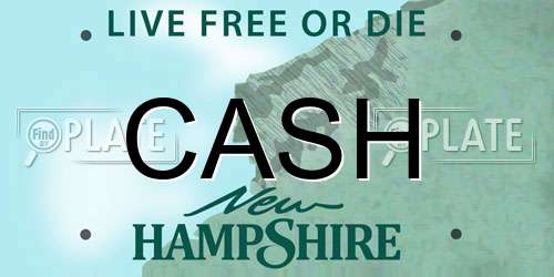 CASH New Hampshire License Plate