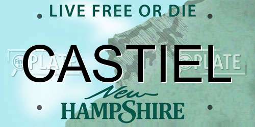 CASTIEL New Hampshire License Plate