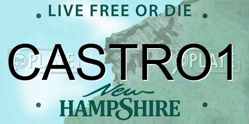 CASTRO1 New Hampshire License Plate