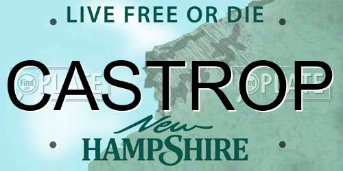 CASTROP New Hampshire License Plate