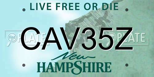 CAV35Z New Hampshire License Plate