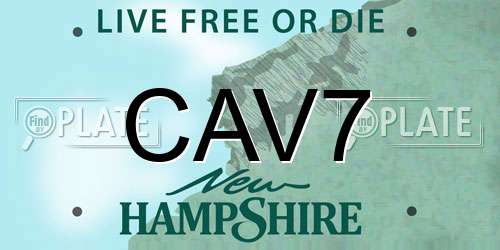 CAV7 New Hampshire License Plate