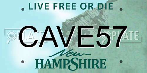 CAVE57 New Hampshire License Plate