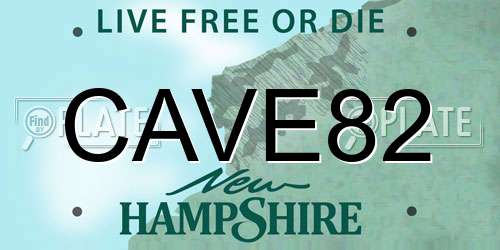 CAVE82 New Hampshire License Plate