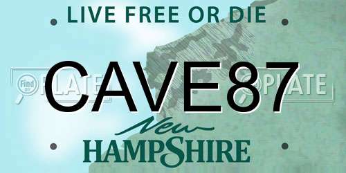 CAVE87 New Hampshire License Plate