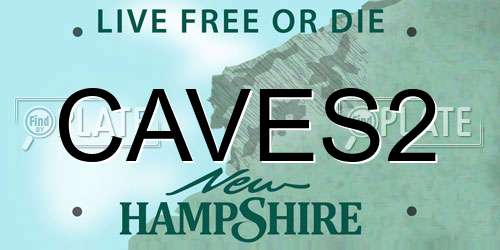 CAVES2 New Hampshire License Plate