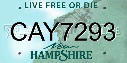CAY7293 New Hampshire License Plate