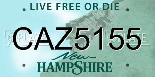CAZ5155 New Hampshire License Plate