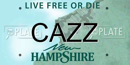 CAZZ New Hampshire License Plate