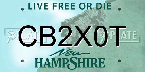 CB2X0T New Hampshire License Plate
