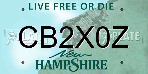 CB2X0Z New Hampshire License Plate