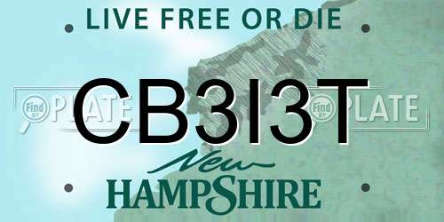 CB3I3T New Hampshire License Plate