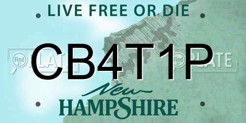CB4T1P New Hampshire License Plate