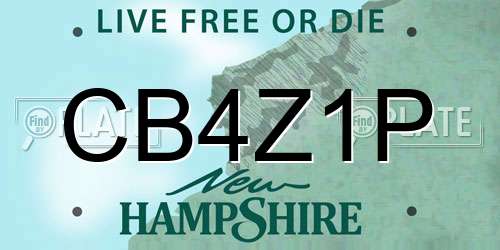 CB4Z1P New Hampshire License Plate