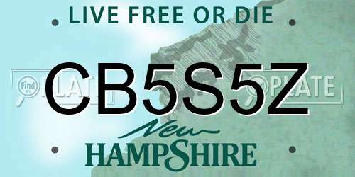 CB5S5Z New Hampshire License Plate