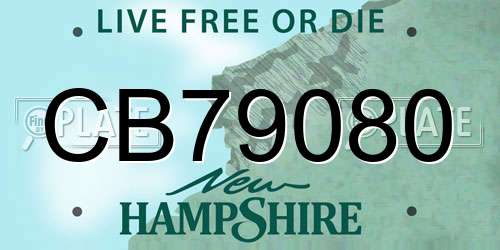 CB79080 New Hampshire License Plate
