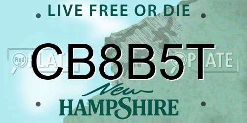 CB8B5T New Hampshire License Plate