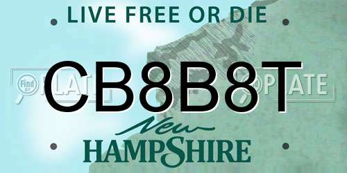 CB8B8T New Hampshire License Plate