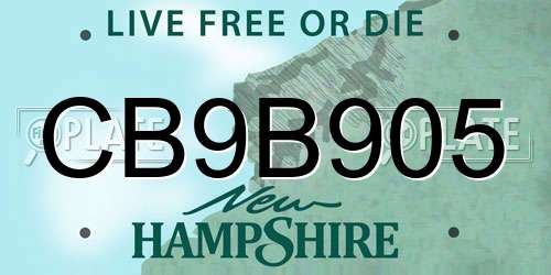 CB9B905 New Hampshire License Plate